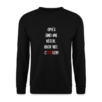 Opa Vater Großvater cool Spruch lustige Sprüche - Unisex Pullover - Schwarz - Vorne - Alina (178cm) & Michal (187cm)