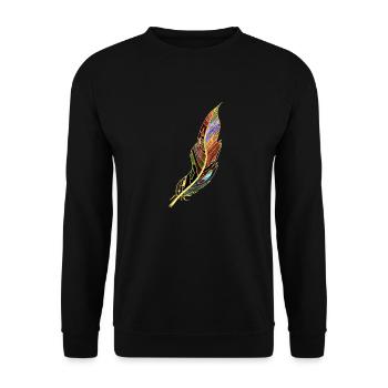 Feather - Unisex Sweatshirt - black - Front - Alina (178cm) & Michal (187cm)