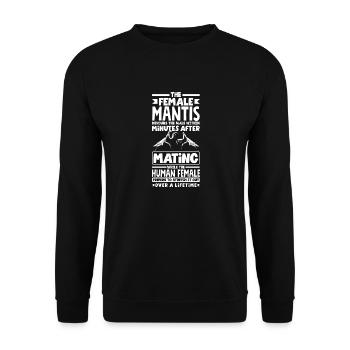 Praying Mantis Insect Bug Collector - Unisex Pullover - Schwarz - Vorne - Alina (178cm) & Michal (187cm)