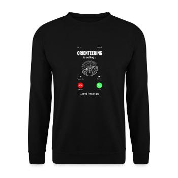 Orienteer Runner Running Orienteering Is Calling - Unisex Sweatshirt - black - Front - Alina (178cm) & Michal (187cm)