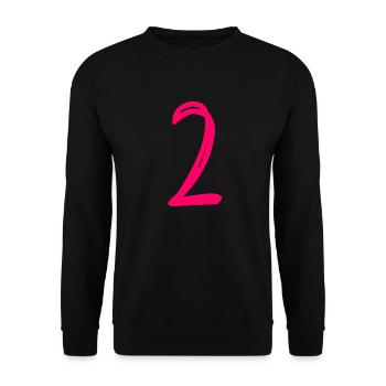 2 JAHRE. 2. JUBILÄUM. GEBURTSTAG 2 JAHRE. 2 - Unisex Pullover - Schwarz - Vorne - Alina (178cm) & Michal (187cm)