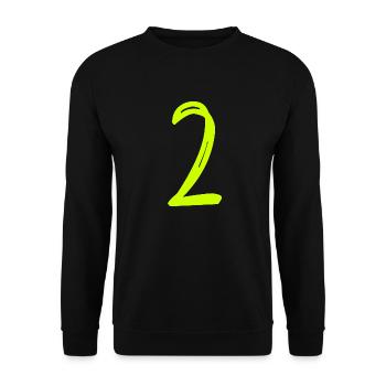 2 JAHRE. 2. JUBILÄUM. GEBURTSTAG 2 JAHRE. ZWEI - Unisex Pullover - Schwarz - Vorne - Alina (178cm) & Michal (187cm)