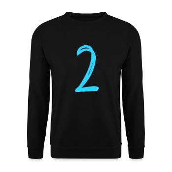 2 JAHRE. 2. JUBILÄUM. GEBURTSTAG 2 JAHRE. ZWEI - Unisex Pullover - Schwarz - Vorne - Alina (178cm) & Michal (187cm)
