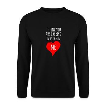 vitamin me citation drôle - Sweat-shirt Unisexe - noir - Devant - Alina (178cm) & Michal (187cm)