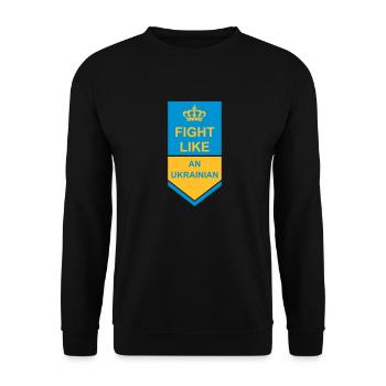 fight like ukrainians quote - Unisex Sweatshirt - black - Front - Alina (178cm) & Michal (187cm)