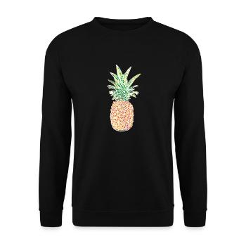 Ananas Mosaik - Unisex Pullover - Schwarz - Vorne - Alina (178cm) & Michal (187cm)