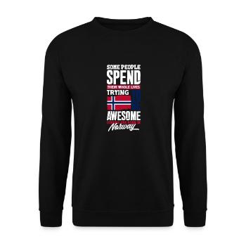 Norway Norwegian Norway Flag Funny Quote - Unisex Sweatshirt - black - Front - Alina (178cm) & Michal (187cm)