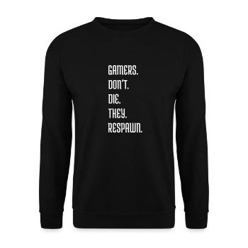 always play video gift game tees gift idea - Unisex Sweatshirt - black - Front - Alina (178cm) & Michal (187cm)