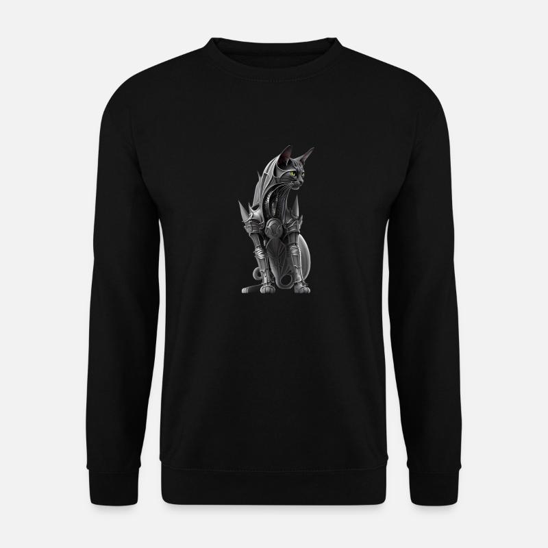 Cat in biomechanical armor - Unisex Sweatshirt - black