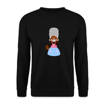 Red panda dressed as Marie-Antoinette - Unisex Sweatshirt - black - Front - Alina (178cm) & Michal (187cm)