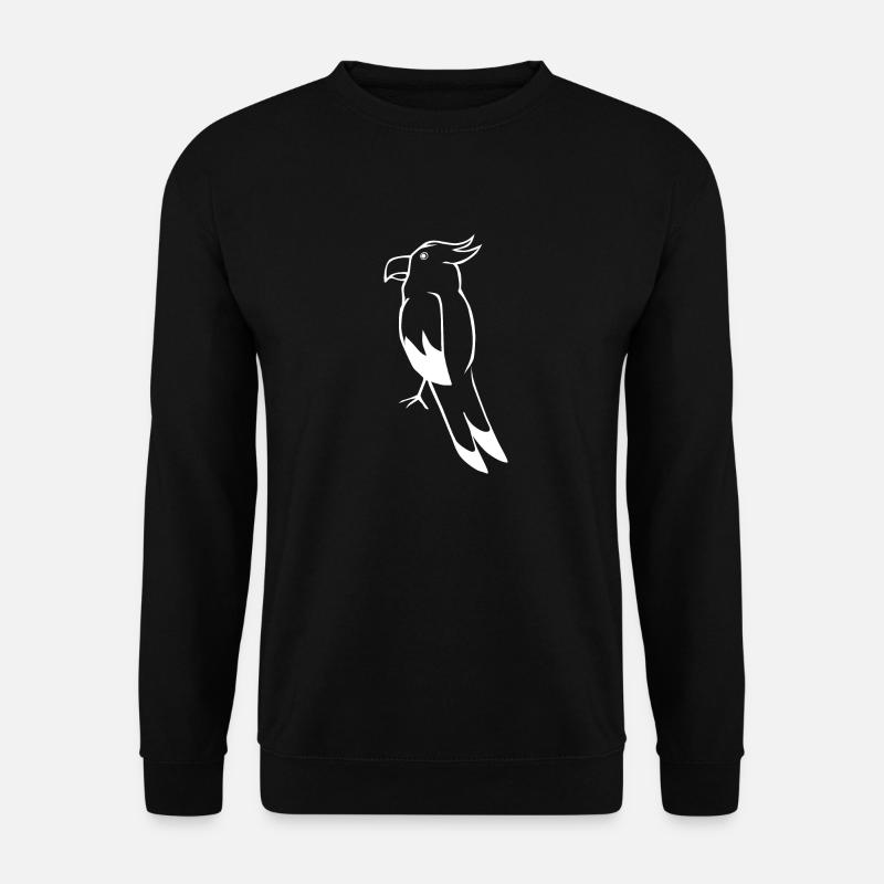 Dessin d'esquisse mignon, perroquet, oiseau, - Sweat-shirt Unisexe - noir