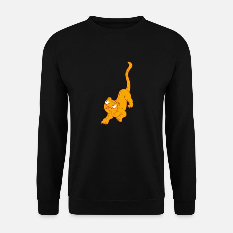 small, red tiger cat - Unisex Sweatshirt - black