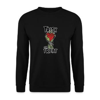 Trick or Treat // Halloween - Unisex Pullover - Schwarz - Vorne - Alina (178cm) & Michal (187cm)
