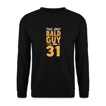 Bald Head Baldness Beard Bald Head - Unisex Sweatshirt - black - Front - Alina (178cm) & Michal (187cm)