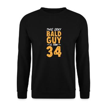 Bald Head Baldness Beard Bald Head - Unisex Sweatshirt - black - Front - Alina (178cm) & Michal (187cm)