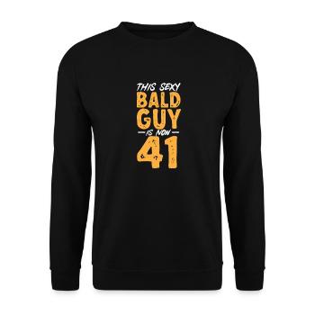 Bald Head Baldness Beard Bald Head - Unisex Sweatshirt - black - Front - Alina (178cm) & Michal (187cm)