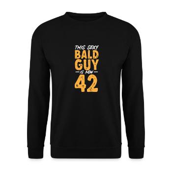 Tête chauve Calvitie Barbe Tête chauve - Sweat-shirt Unisexe - noir - Devant - Alina (178cm) & Michal (187cm)