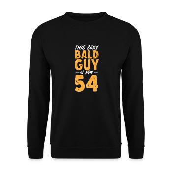 Bald Head Baldness Beard Bald Head - Unisex Sweatshirt - black - Front - Alina (178cm) & Michal (187cm)