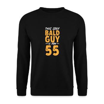 Bald Head Baldness Beard Bald Head - Unisex Sweatshirt - black - Front - Alina (178cm) & Michal (187cm)