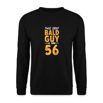 Bald Head Baldness Beard Bald Head - Unisex Sweatshirt - black - Front - Alina (178cm) & Michal (187cm)