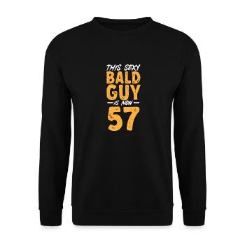 Bald Head Baldness Beard Bald Head - Unisex Sweatshirt - black - Front - Alina (178cm) & Michal (187cm)