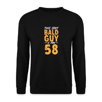 Bald Head Baldness Beard Bald Head - Unisex Sweatshirt - black - Front - Alina (178cm) & Michal (187cm)