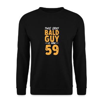 Bald Head Baldness Beard Bald Head - Unisex Sweatshirt - black - Front - Alina (178cm) & Michal (187cm)