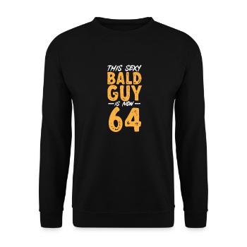 Bald Head Baldness Beard Bald Head - Unisex Sweatshirt - black - Front - Alina (178cm) & Michal (187cm)