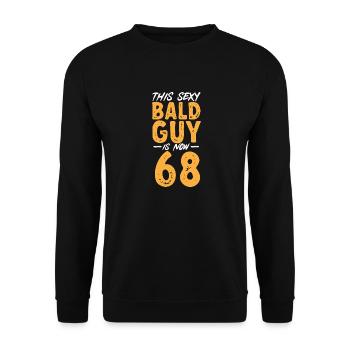 Bald Head Baldness Beard Bald Head - Unisex Sweatshirt - black - Front - Alina (178cm) & Michal (187cm)