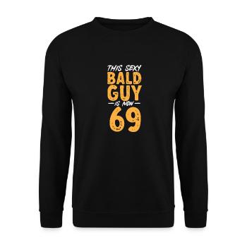 Bald Head Baldness Beard Bald Head - Unisex Sweatshirt - black - Front - Alina (178cm) & Michal (187cm)