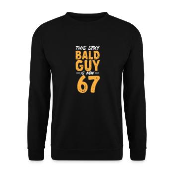 Bald Head Baldness Beard Bald Head - Unisex Sweatshirt - black - Front - Alina (178cm) & Michal (187cm)