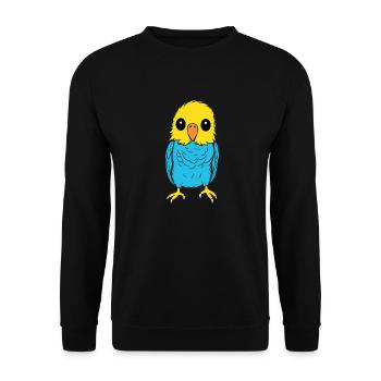 Niedlicher kleiner Wellensittich - Unisex Pullover - Schwarz - Vorne - Alina (178cm) & Michal (187cm)