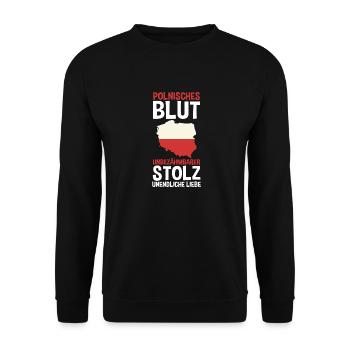 Pole Polish Poland - Unisex Sweatshirt - black - Front - Alina (178cm) & Michal (187cm)