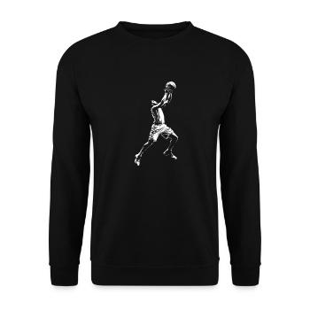 Basketball Player Dunking - Unisex Sweatshirt - black - Front - Alina (178cm) & Michal (187cm)