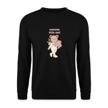 Welcome little one - Unisex Pullover - Schwarz - Vorne - Alina (178cm) & Michal (187cm)