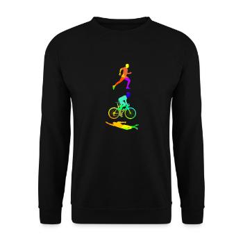 Triathlon couleurs arc-en-ciel polygone sport - Sweat-shirt Unisexe - noir - Devant - Alina (178cm) & Michal (187cm)