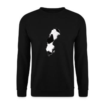 Carte de la Suède encadrée vrai football - Sweat-shirt Unisexe - noir - Devant - Alina (178cm) & Michal (187cm)