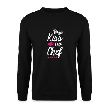 Kiss The Chef - Unisex Pullover - Schwarz - Vorne - Alina (178cm) & Michal (187cm)