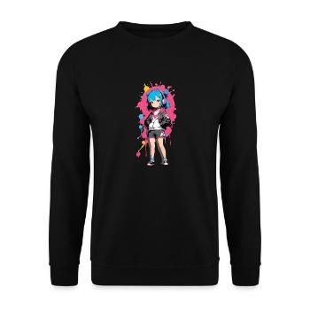 Street Art Girl 23239 - Unisex Sweatshirt - black - Front - Alina (178cm) & Michal (187cm)