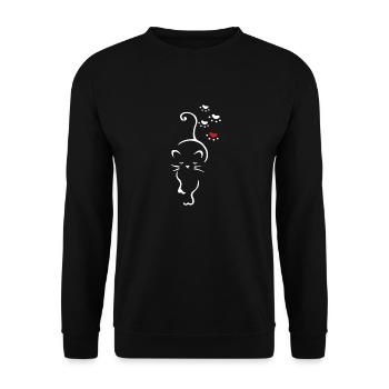 Katzenliebhaber-Shirt - Unisex Pullover - Schwarz - Vorne - Alina (178cm) & Michal (187cm)