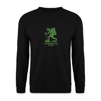 Je ne sais pas trop où je vais mais je suis Gay Frog - Sweat-shirt Unisexe - noir - Devant - Alina (178cm) & Michal (187cm)