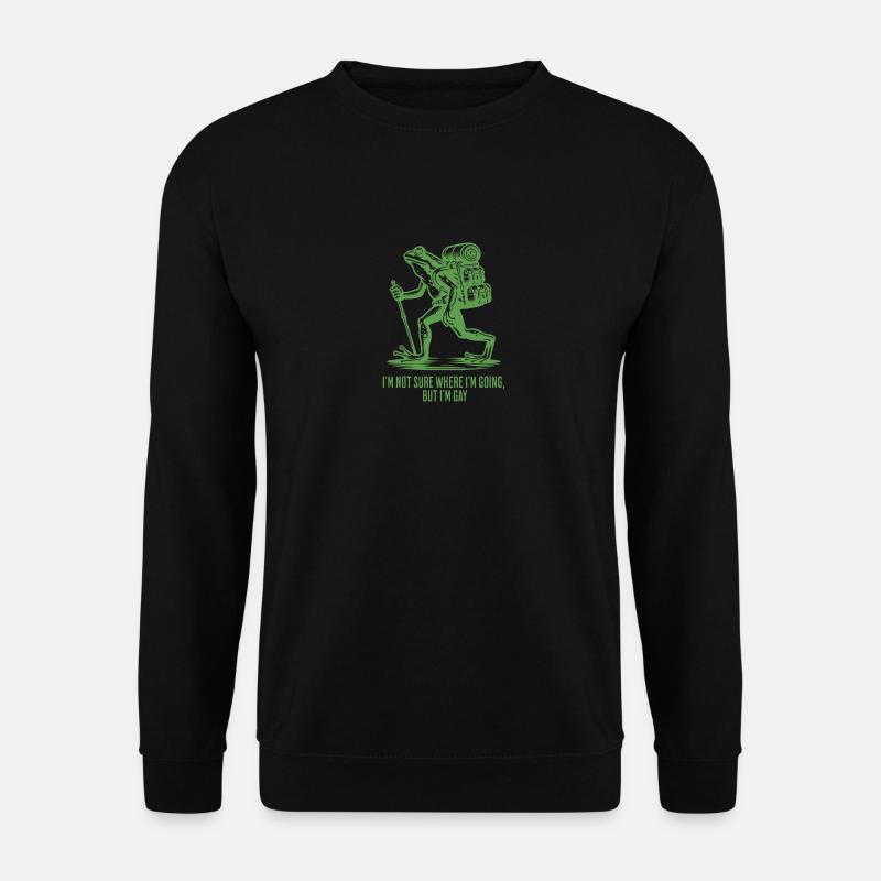 I'm Not Sure Where I'm Going But I'm Gay Frog - Unisex Pullover - Schwarz