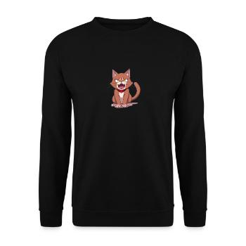 Anime Cat angry Photo Logo - Unisex Pullover - Schwarz - Vorne - Alina (178cm) & Michal (187cm)