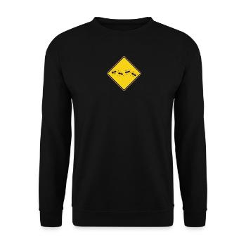 Ants warning sign - Unisex Sweatshirt - black - Front - Alina (178cm) & Michal (187cm)