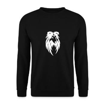 Geometric long-haired dog in tribal style - Unisex Sweatshirt - black - Front - Alina (178cm) & Michal (187cm)