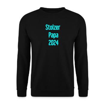 Proud Dad 2024 – for new fathers - Unisex Sweatshirt - black - Front - Alina (178cm) & Michal (187cm)