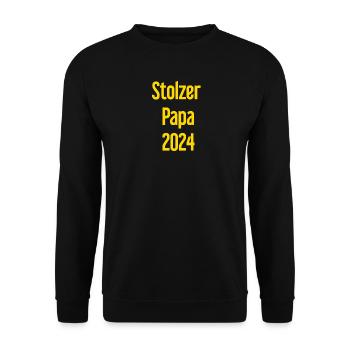 Proud Dad 2024 – for new fathers - Unisex Sweatshirt - black - Front - Alina (178cm) & Michal (187cm)