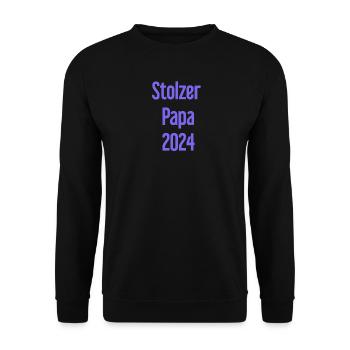 Proud Dad 2024 – for new fathers - Unisex Sweatshirt - black - Front - Alina (178cm) & Michal (187cm)