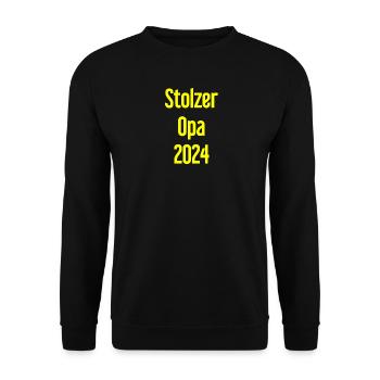 Stolzer Opa 2024 – Perfekt für frischgebackene Opa - Unisex Pullover - Schwarz - Vorne - Alina (178cm) & Michal (187cm)