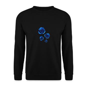 Blue Roses,Blue,Roses,Painting,Ink - Unisex Sweatshirt - black - Front - Alina (178cm) & Michal (187cm)